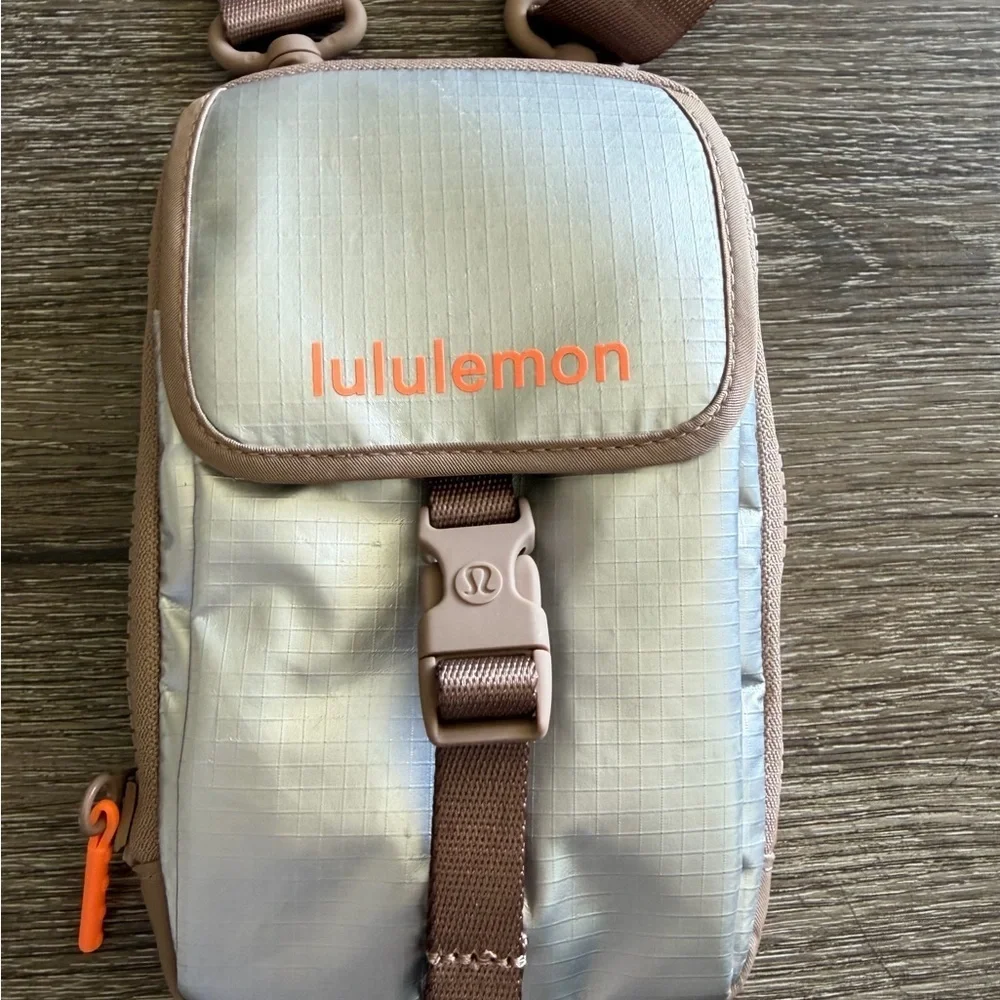 lululemon athletica Tan and Silver Crossbody Bag